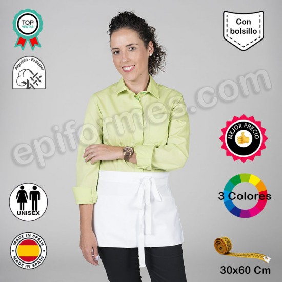 Delantal corto económico en 3 colores