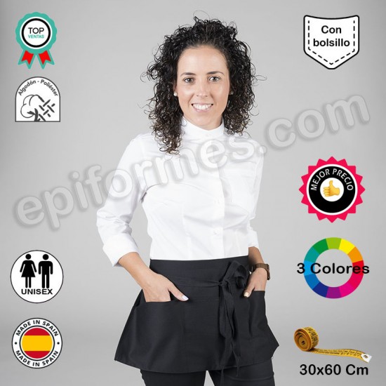 Delantal corto económico en 3 colores