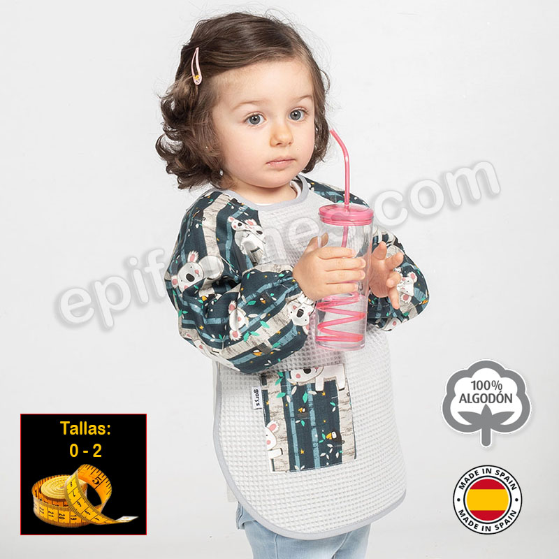 Babi babero infantil, koala gris