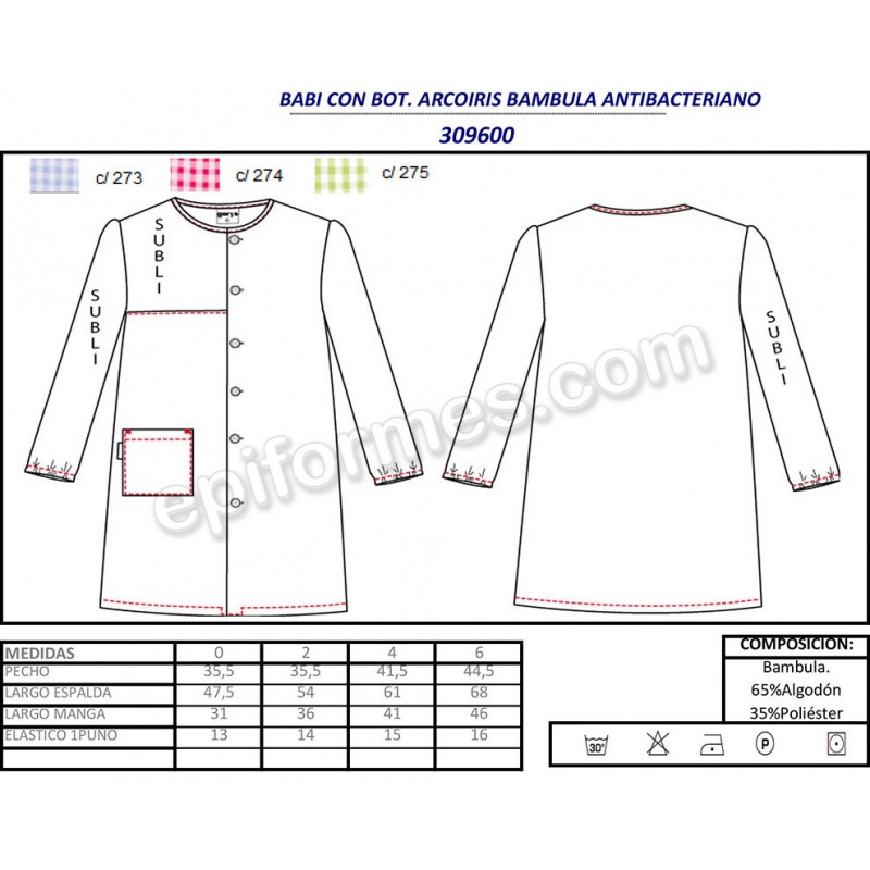 Babi infantil  antibacteriano, arcoíris