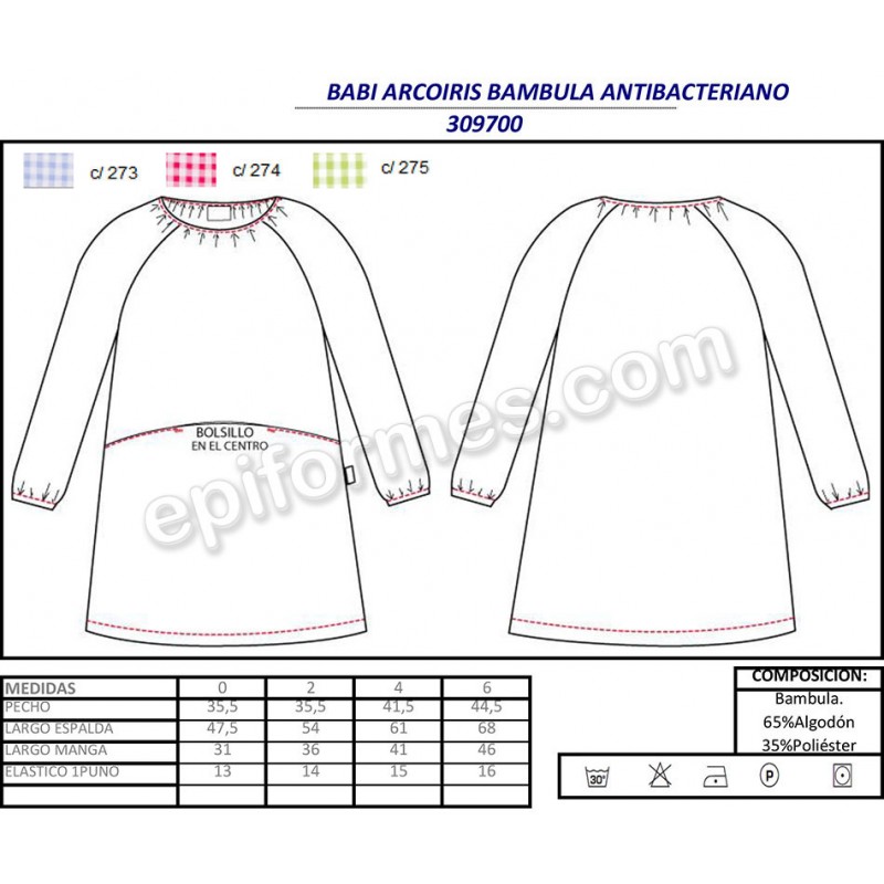 Babi infantil  antibacteriano, arcoíris