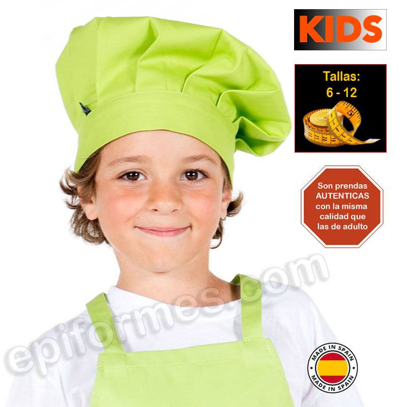 Gorro de cocina infantil, pistacho