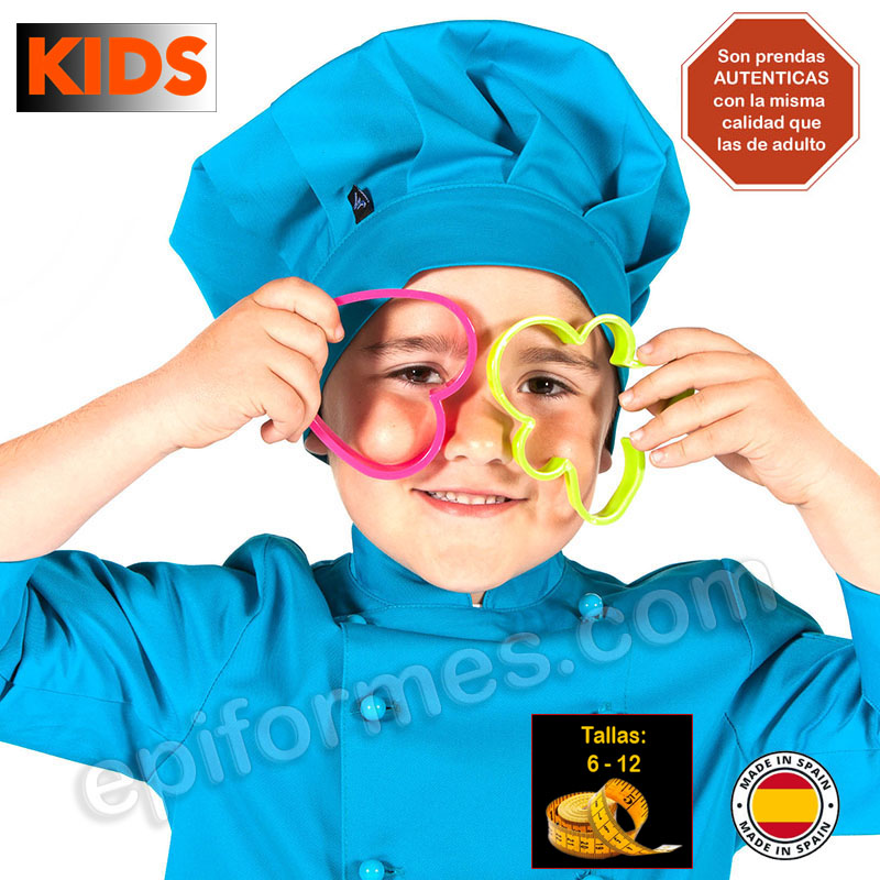 Gorro de cocina infantil, turquesa