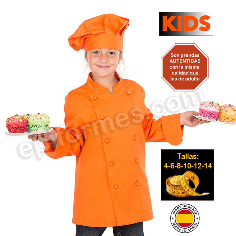 Chaqueta infantil cocinero naranja