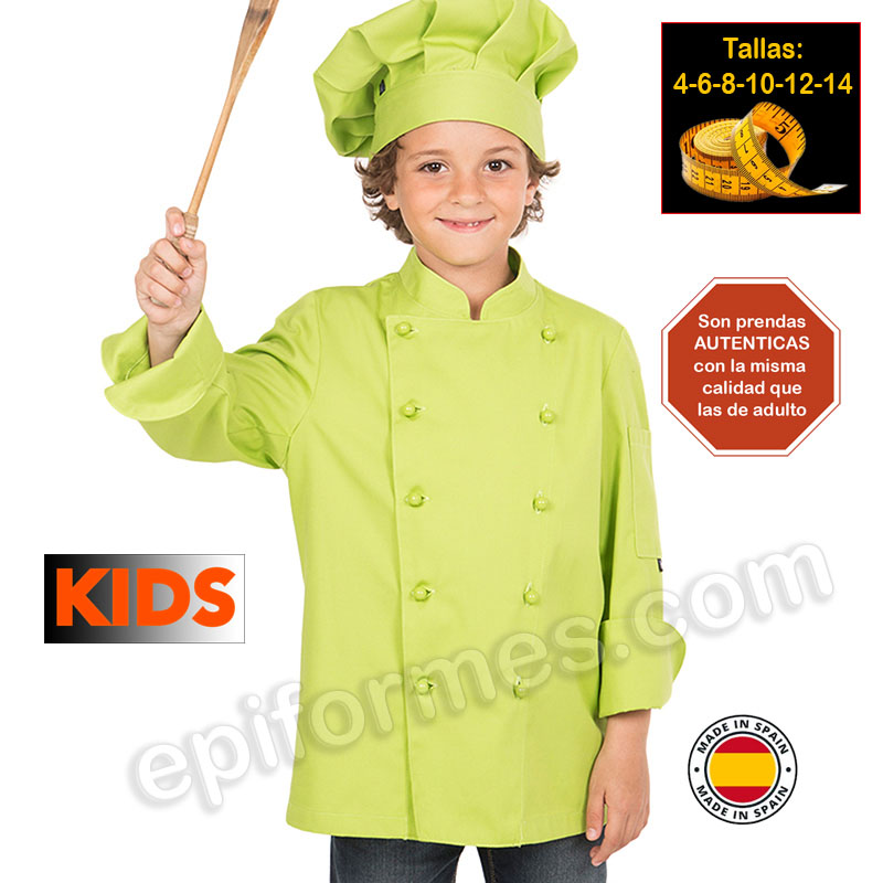 Chaqueta infantil cocinero pistacho