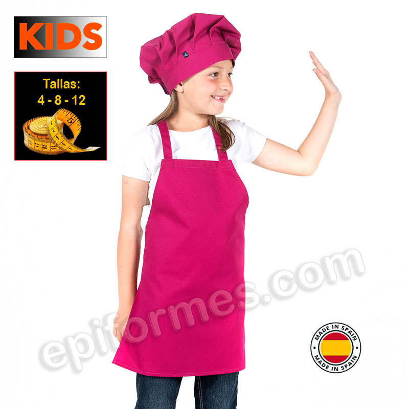 Delantal de cocina infantil, frambuesa