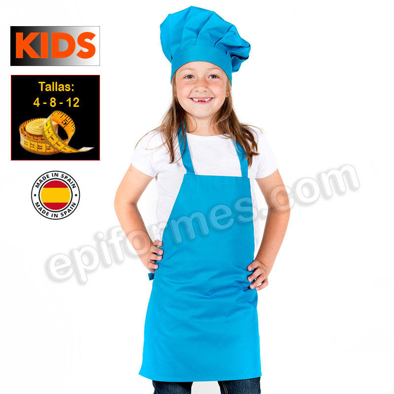 Delantal de cocina infantil, turquesa