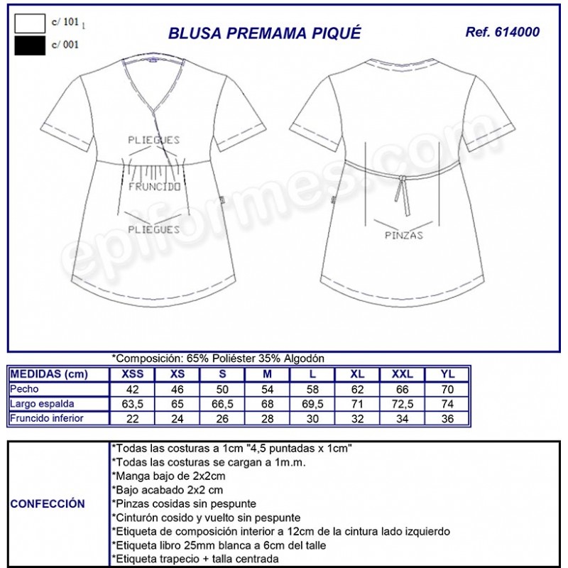 Blusa sanitaria de Premamá