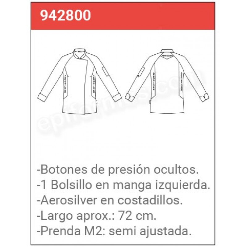 Chaqueta cocinera microfibra elástica