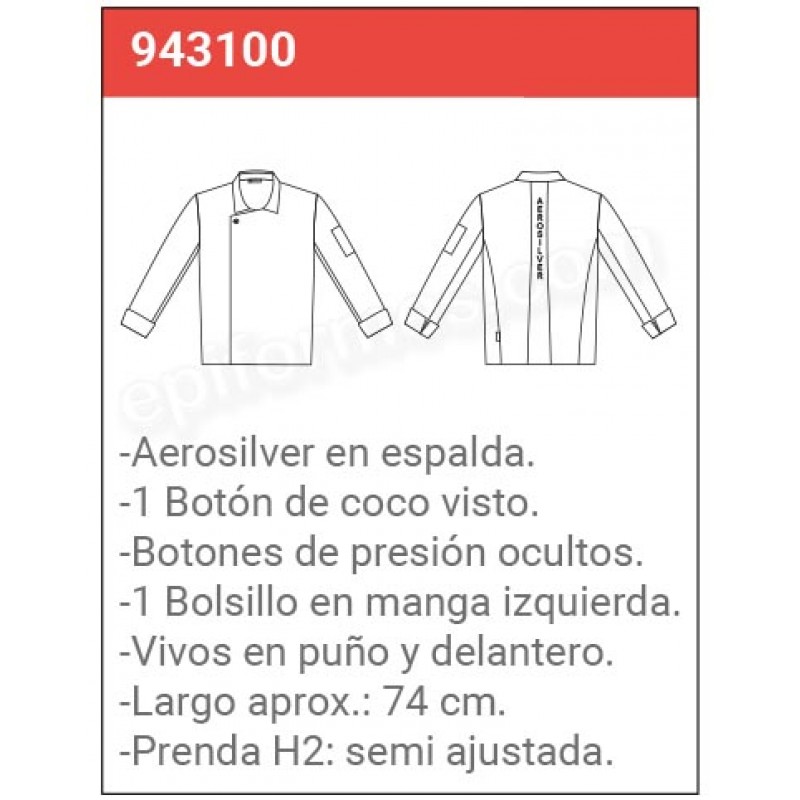 Chaqueta cocinero ecológica reciclada