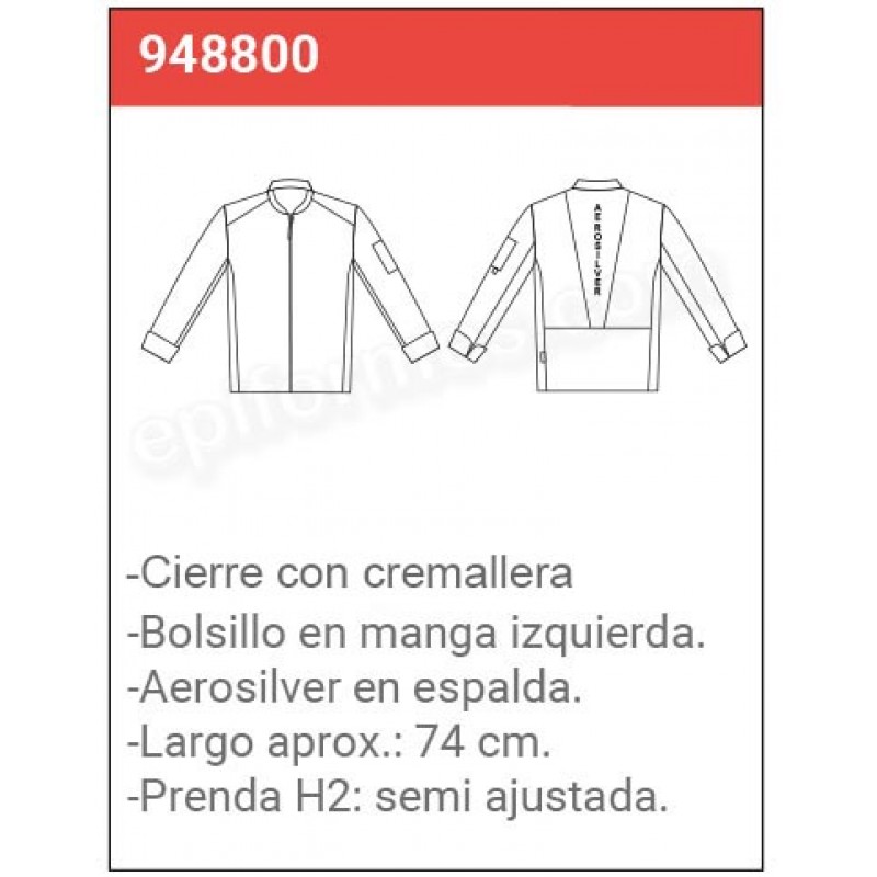 Chaqueta cocina en tejano elástico