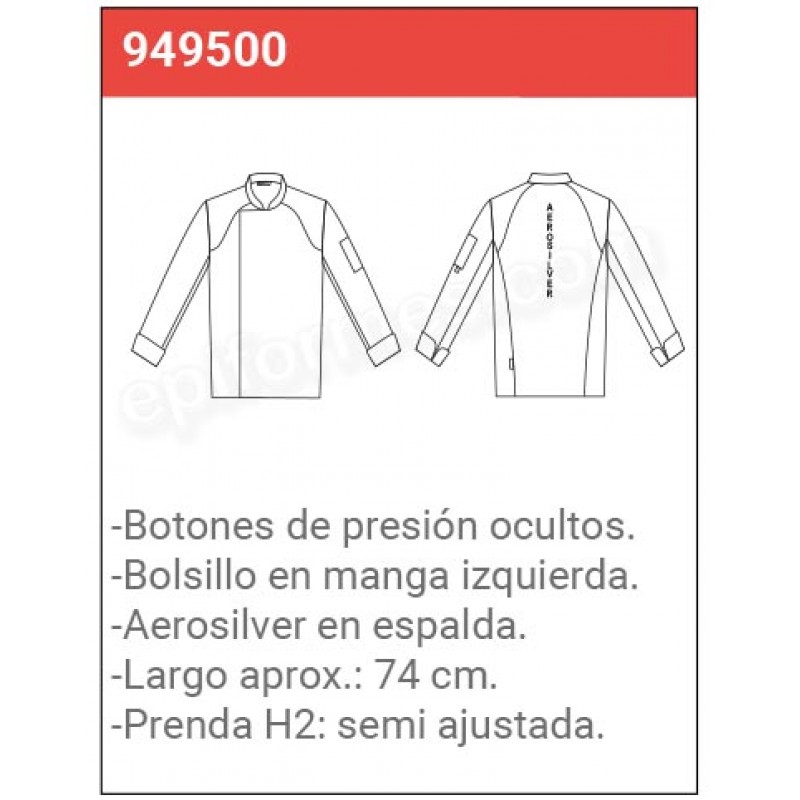 Chaqueta cocina unisex combinada