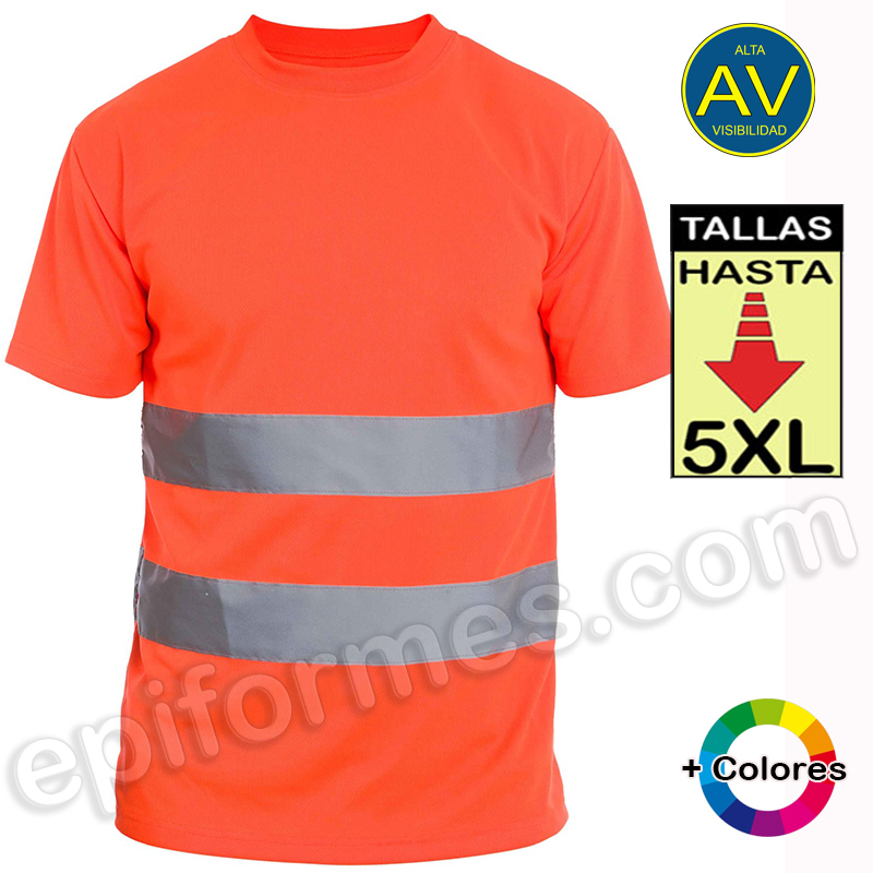 Camiseta alta visibilidad, amarillo o naranja