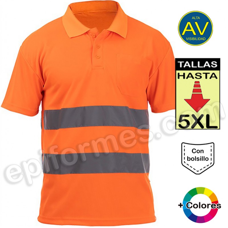 Polo alta visibilidad, amarillo o naranja