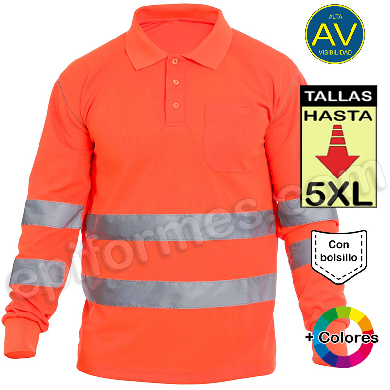 Polo alta visibilidad, amarillo o naranja