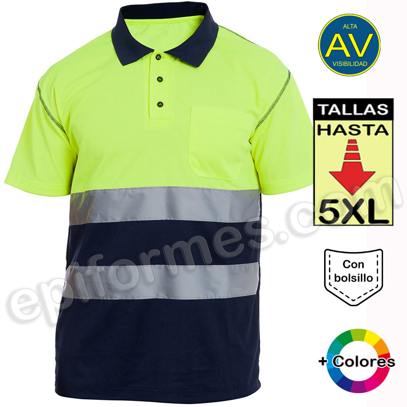 Polo alta visibilidad, en 2 combinaciones