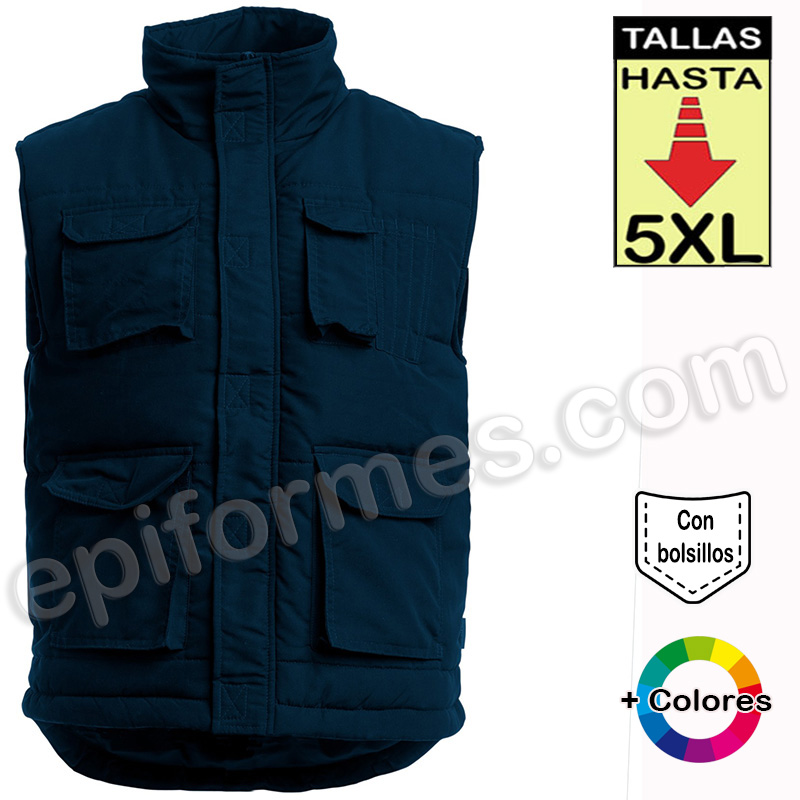 Chaleco multibolsillos en 3 colores, hasta la 5XL