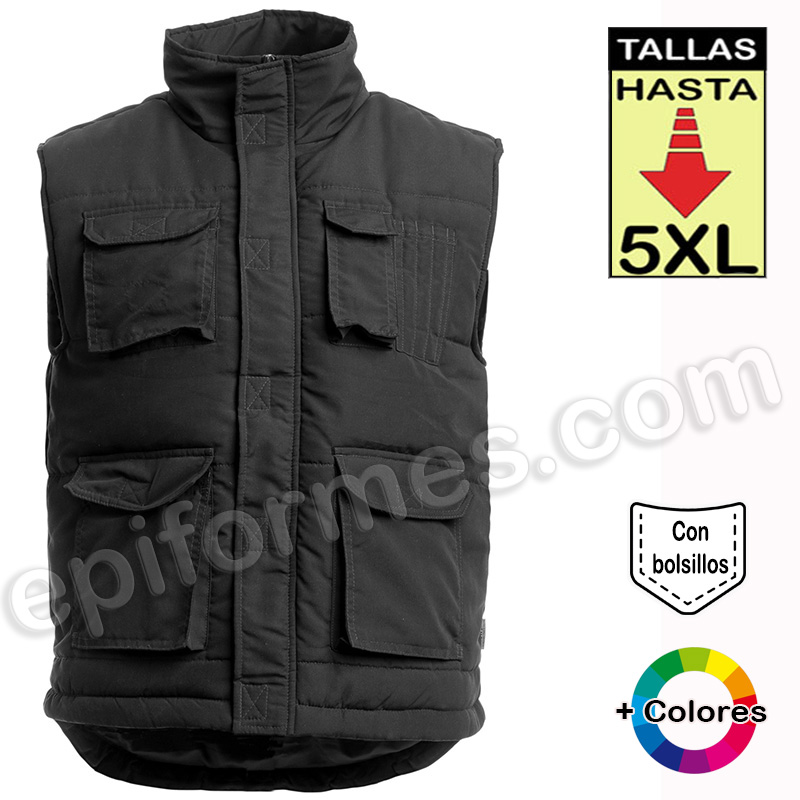 Chaleco multibolsillos en 3 colores, hasta la 5XL