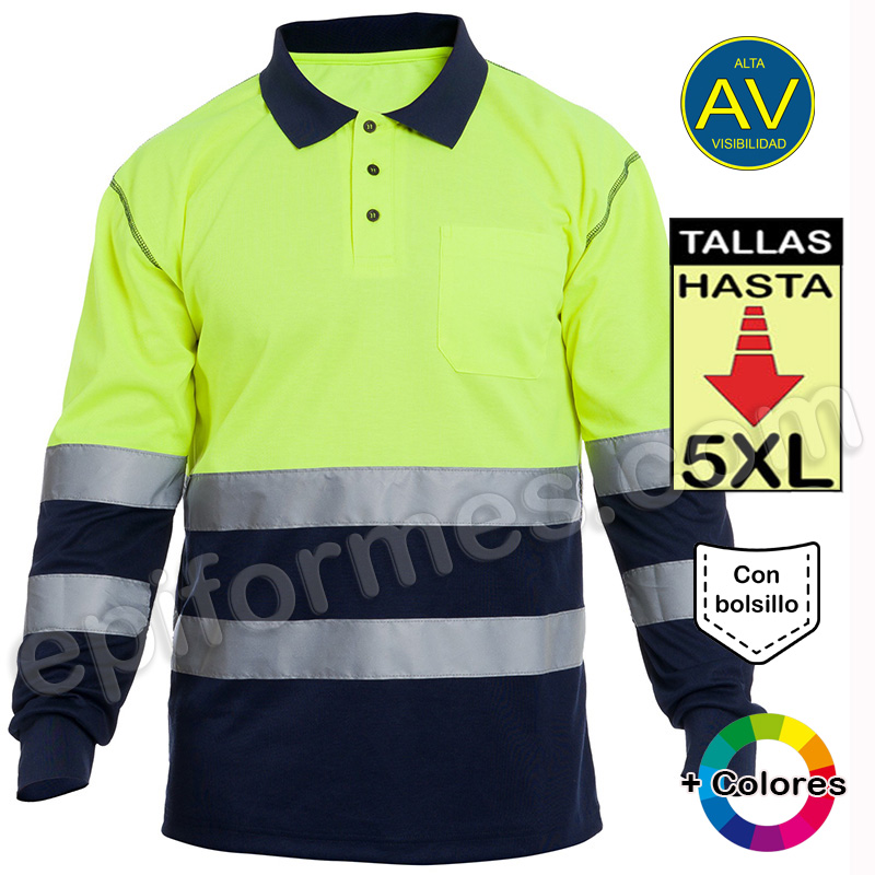 Polo alta visibilidad, en 3 combinaciones