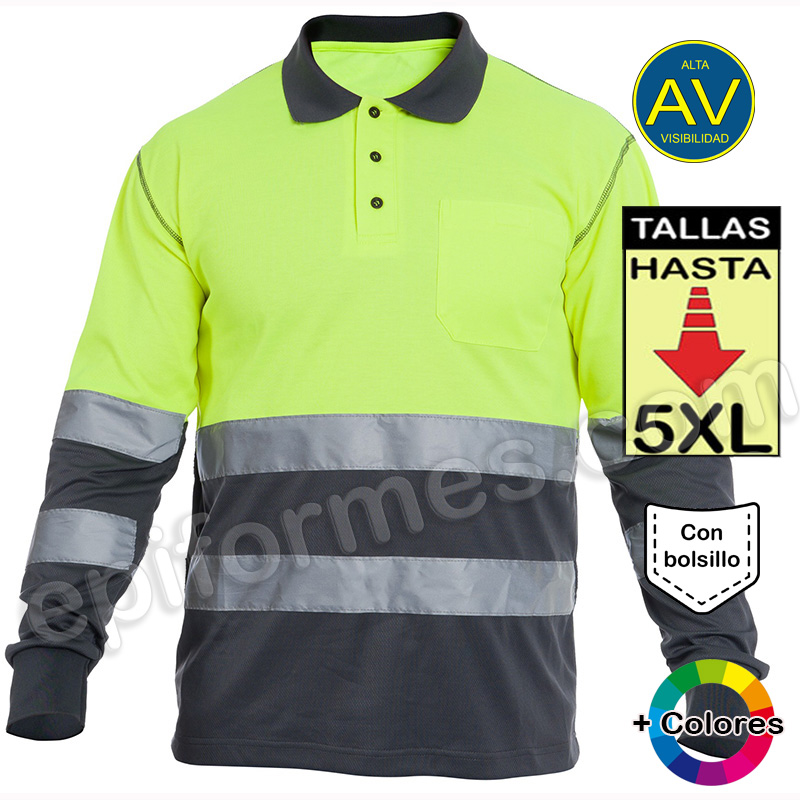 Polo alta visibilidad, en 3 combinaciones