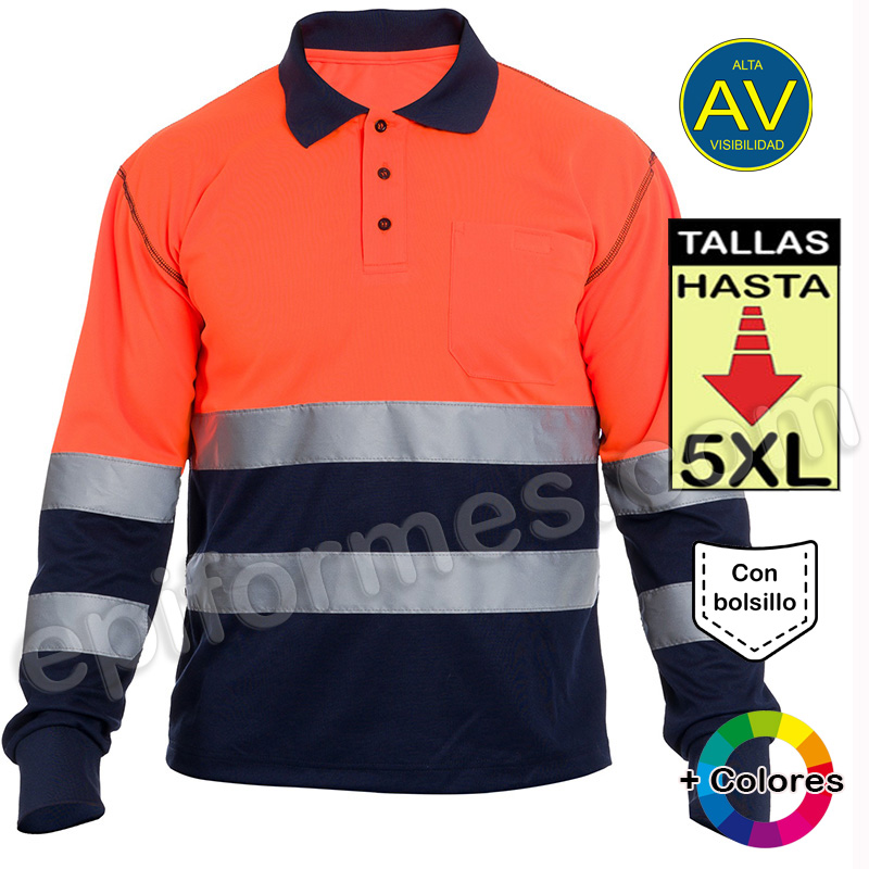 Polo alta visibilidad, en 3 combinaciones