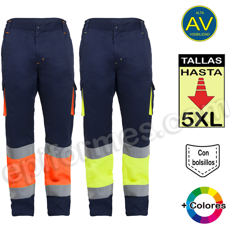 Pantalón alta visibilidad, en 3 combinaciones