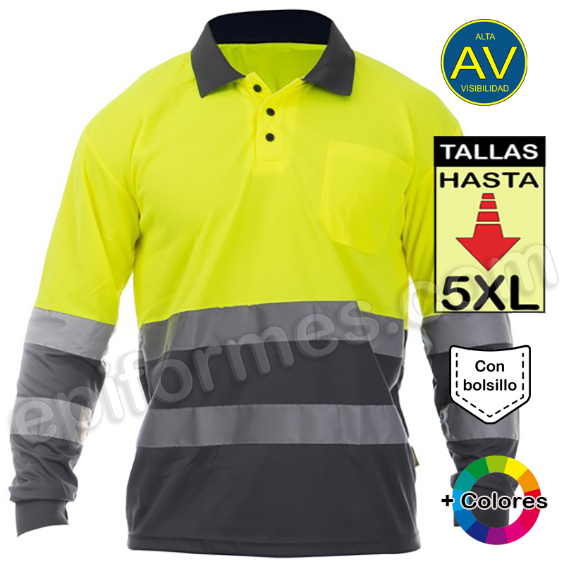 Polo alta visibilidad, en 4 combinaciones