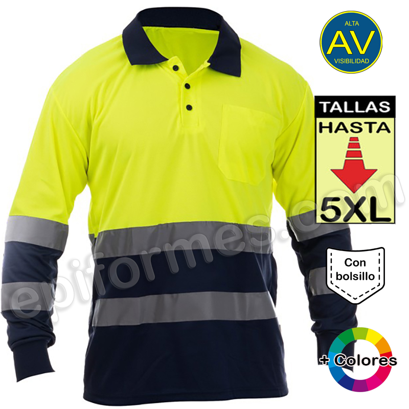 Polo alta visibilidad, en 4 combinaciones