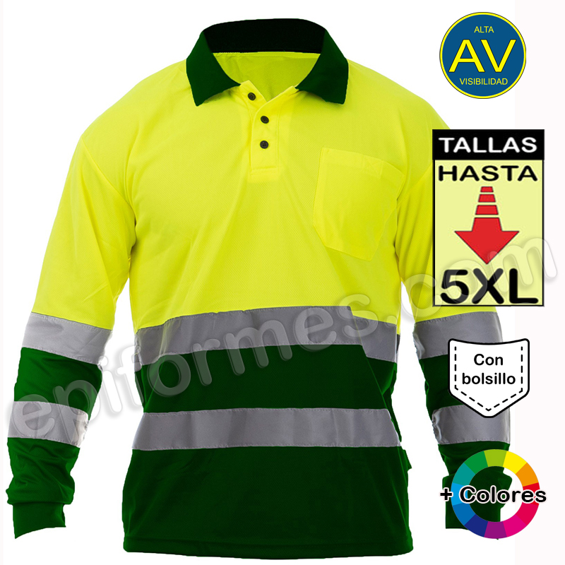 Polo alta visibilidad, en 4 combinaciones