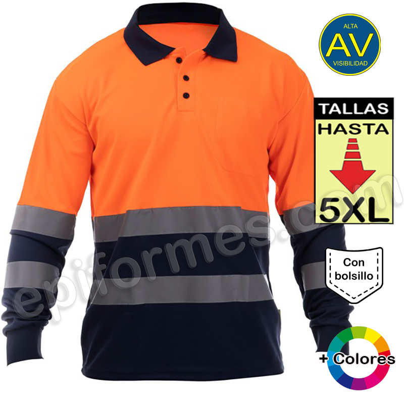 Polo alta visibilidad, en 4 combinaciones