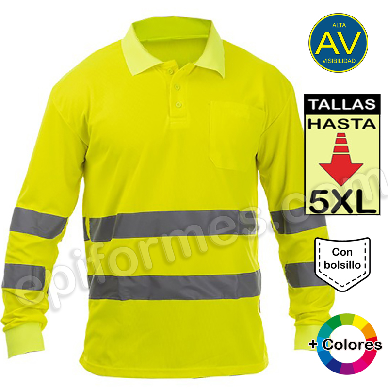 Polo alta visibilidad, amarillo o naranja