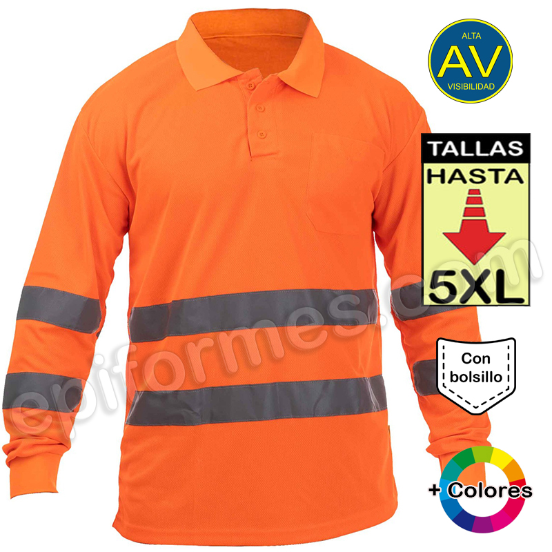 Polo alta visibilidad, amarillo o naranja