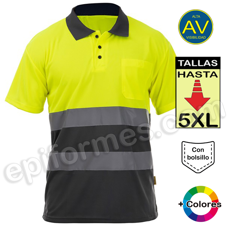 Polo alta visibilidad, en 4 combinaciones