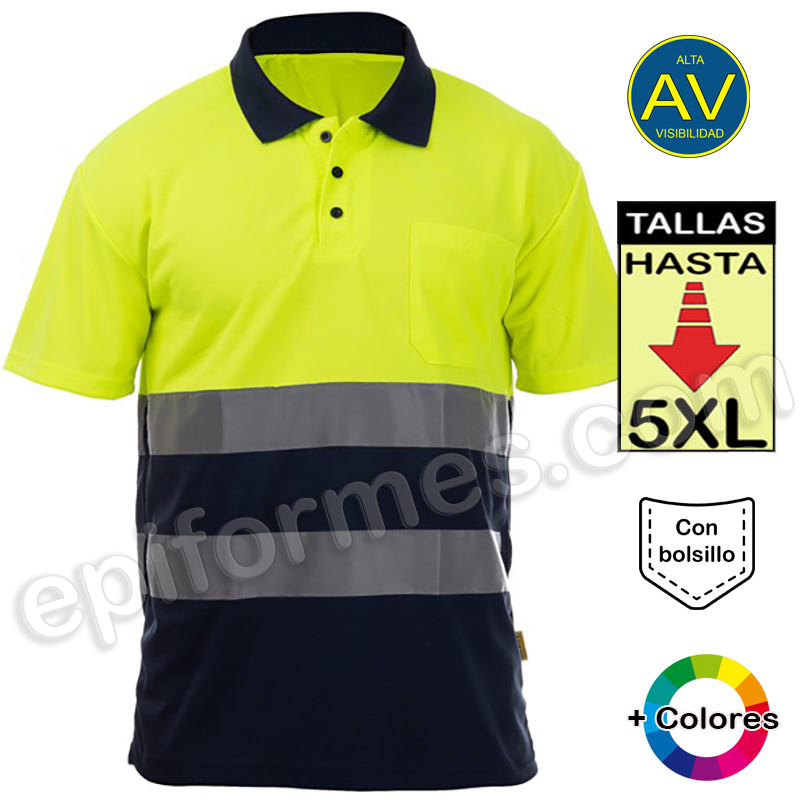 Polo alta visibilidad, en 4 combinaciones