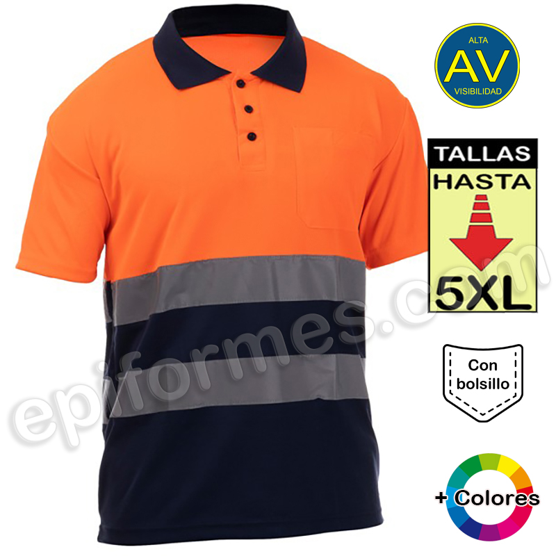 Polo alta visibilidad, en 4 combinaciones