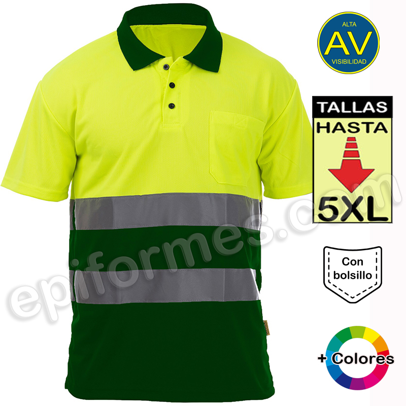 Polo alta visibilidad, en 4 combinaciones