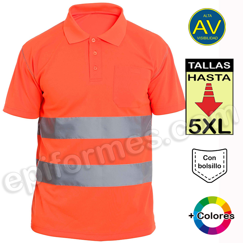 Polo alta visibilidad, amarillo o naranja