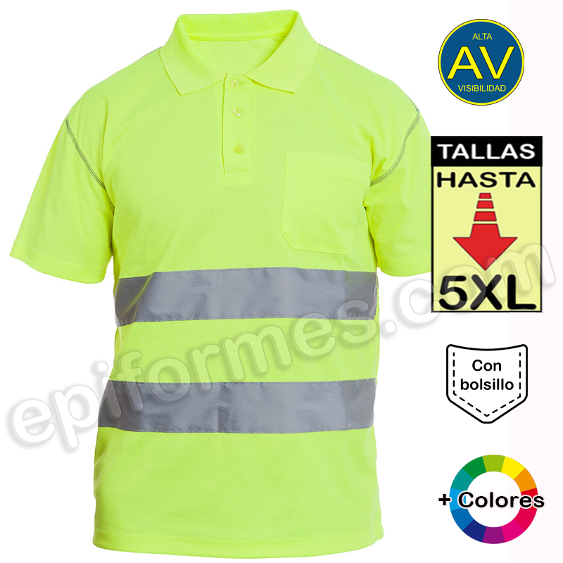 Polo alta visibilidad, amarillo o naranja