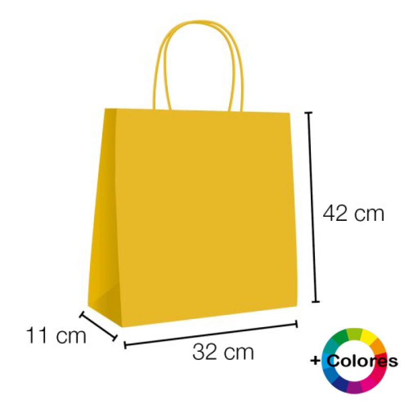 250 Bolsas de papel Kraft en 10 colores.