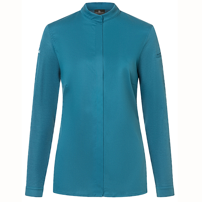 Chaqueta, chef mujer, diamond azul petróleo