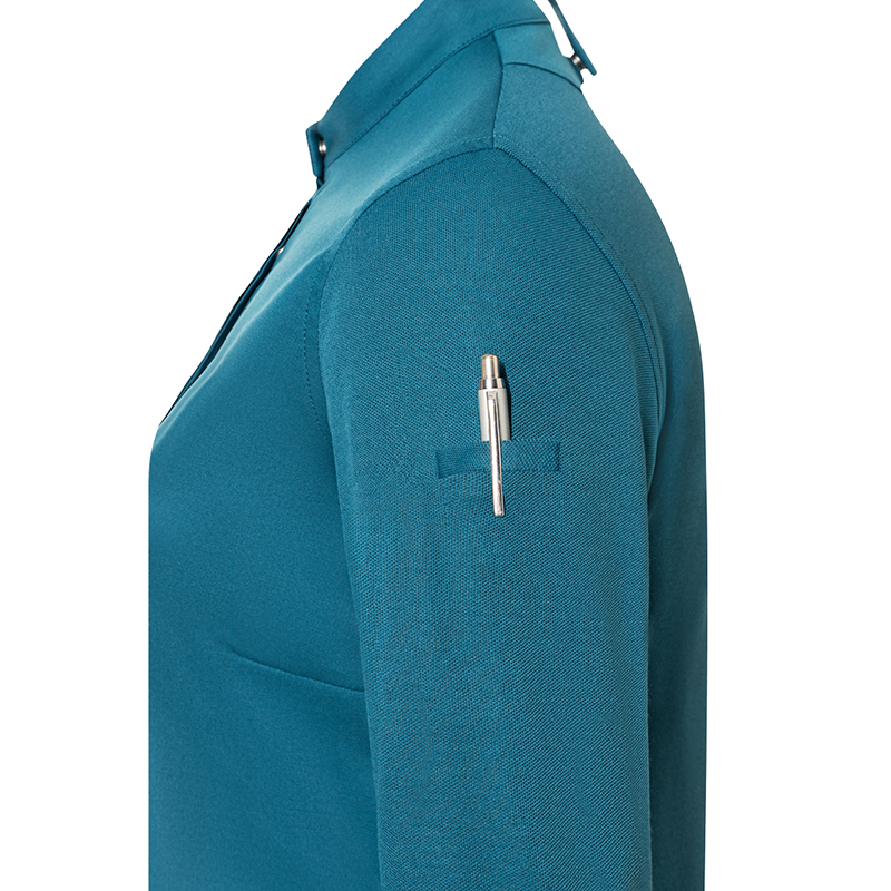 Chaqueta, chef mujer, diamond azul petróleo