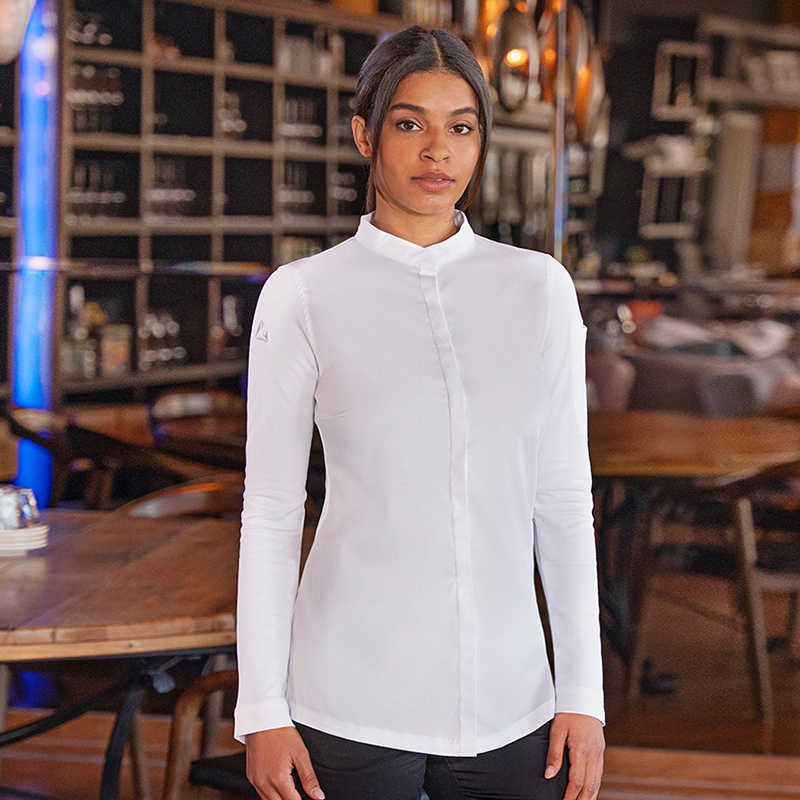 Chaqueta chef mujer, diamond blanca