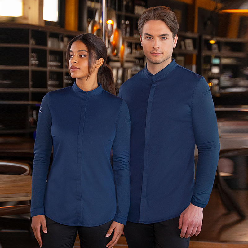 Chaqueta chef,mujer, diamond azul acero