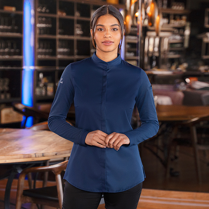 Chaqueta chef,mujer, diamond azul acero