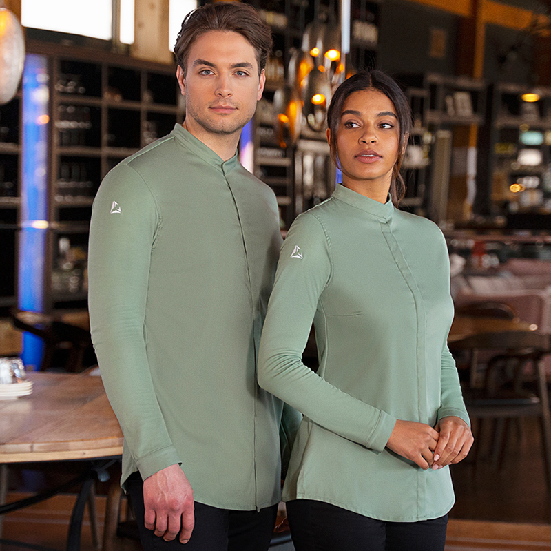 Chaqueta chef mujer, diamond Verde pastel