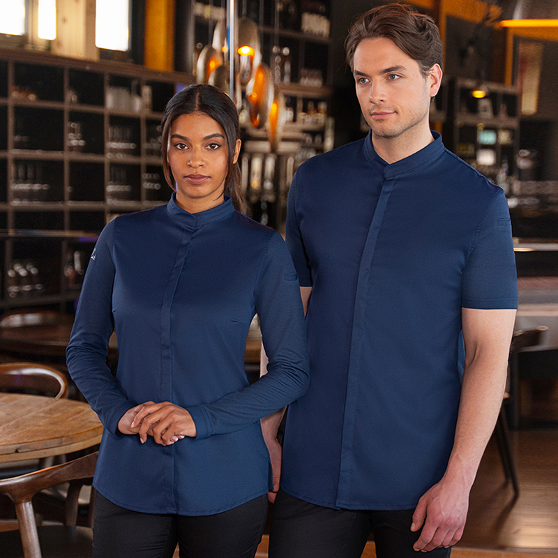 Chaqueta de cocinera diamond Azul acero