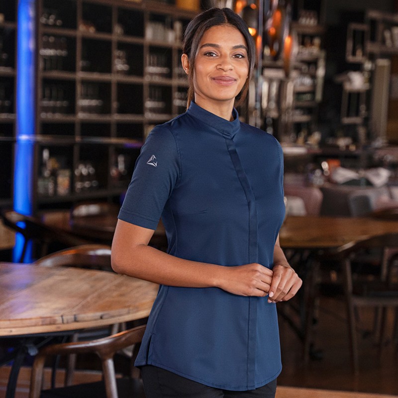Chaqueta de cocinera diamond Azul acero