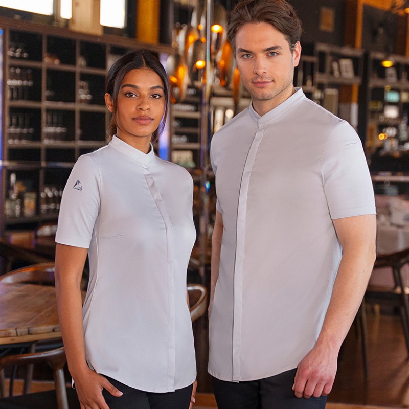 Chaqueta de cocinera diamond gris plata