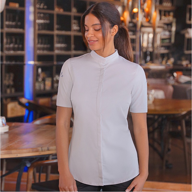 Chaqueta de cocinera diamond gris plata