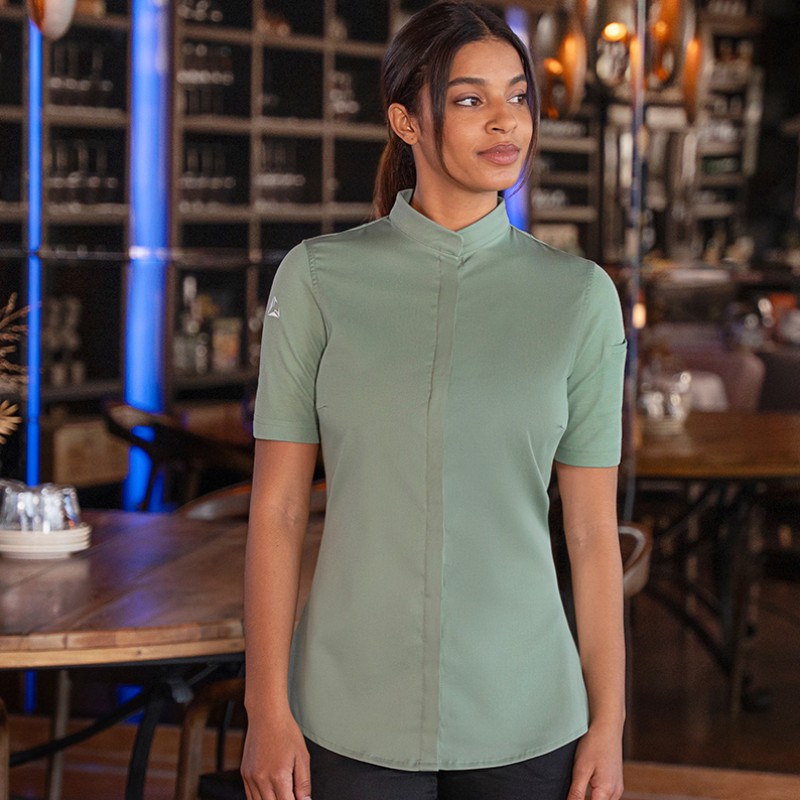 Chaqueta de cocinera diamond Verde pastel